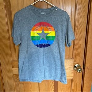 Converse gray Pride rainbow Chuck Taylor shirt